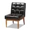 Baxton Studio Sanford Mid-Century Modern Dark Brown Faux Leather and Walnut Brown Finished Wood Dining Chair 184-11344-Zoro - alternate 1